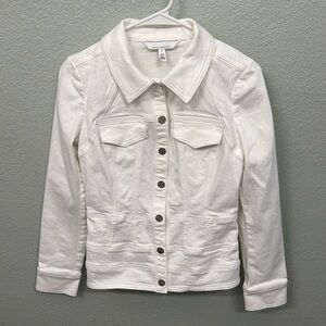 WHBM white denim jacket - Size Small.